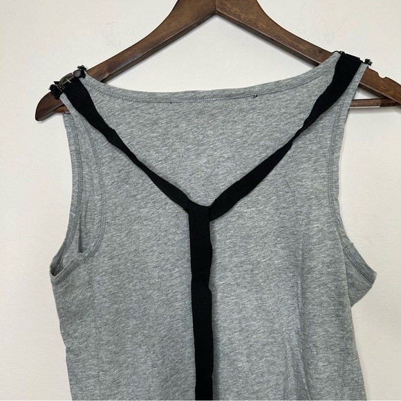 Tory Burch Sleeveless Tunic with Black Jewel Neckline Tie Detail Grey Large - Picture 5 of 8